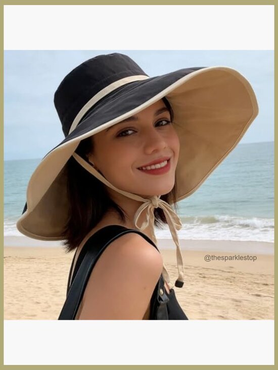 Wide Brim Sun Hat UPF 50+ Protection Reversible Foldable Polyester main image 4